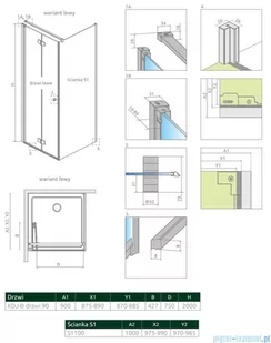 Radaway Nes KDJ B Brushed Gold kabina 90x100 lewa szczotkowane złoto 10025090-99-01L/10039100-01-01 - Kabiny prysznicowe Radaway Nes KDJ B Brushed Gold kabina 90x100 lewa szczotkowane złoto 10025090-99-01L/10039100-01-01 - Kabiny prysznicowe - miniaturka - grafika 2