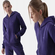 Bluzy damskie - BLUZA DAMSKA M 4F ROZPINANA Z KAPTUREM BASIC TSWSF1467 AW24 - miniaturka - grafika 1