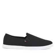 Trampki damskie - Tenisówki Tommy Hilfiger Canvas Slip-On Sneaker FW0FW07806 Black BDS - miniaturka - grafika 1