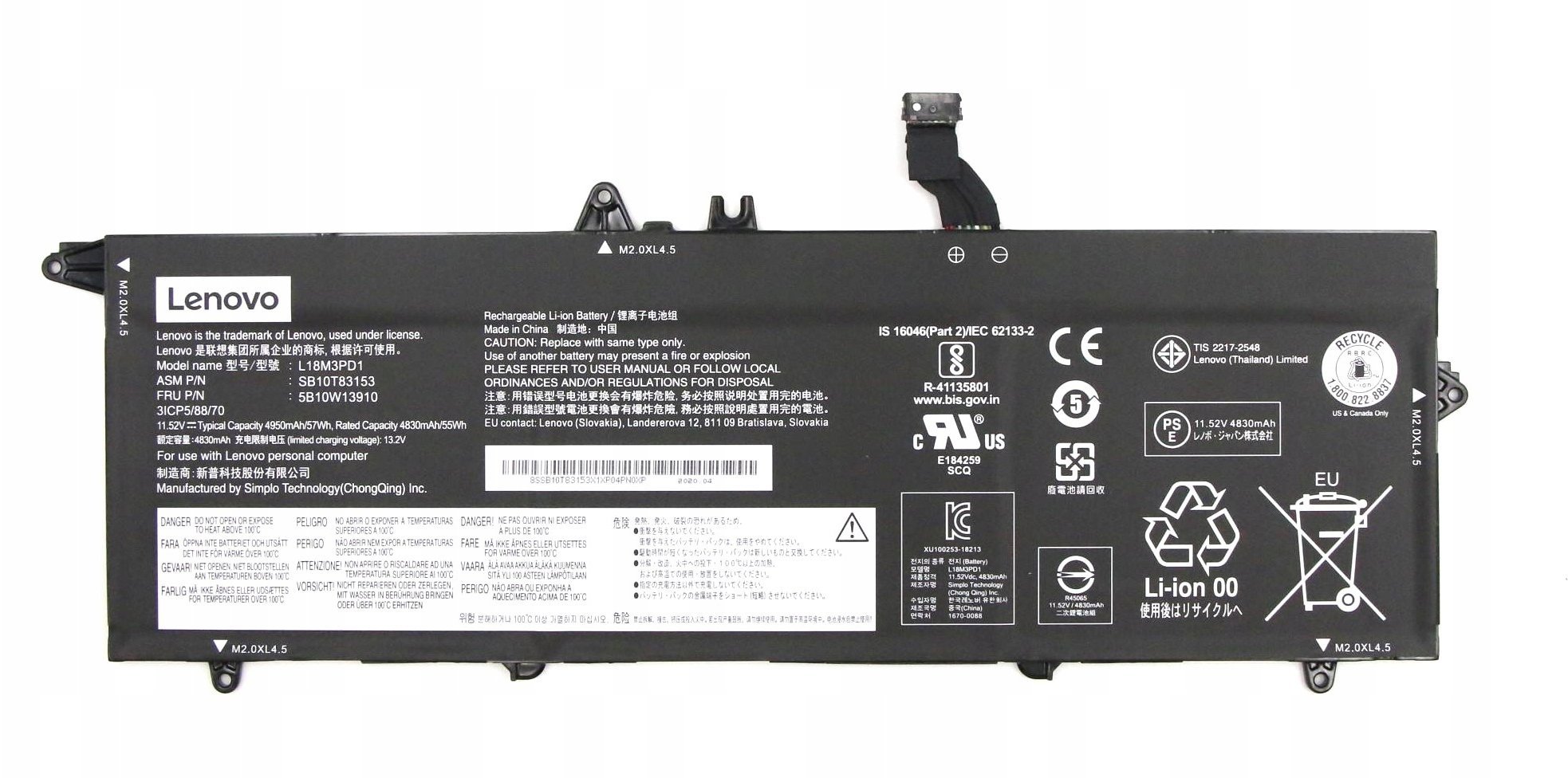 Lenovo BIS3 dla Jazz Integ 3c/57Wh, 5B10W51840