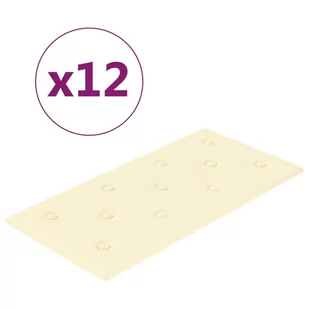 vidaXL Panele ścienne, 12 szt., kremowe, 60x30 cm, sztuczna skóra 343989 - Panele ścienne i boazeria - miniaturka - grafika 3