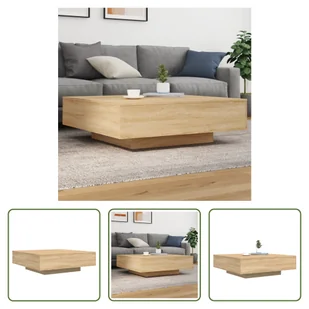 The Living Store stolik kawowy dąb sonoma 100x100x31 cm materiał drewnopochodny - Ławy i stoliki kawowe The Living Store stolik kawowy dąb sonoma 100x100x31 cm materiał drewnopochodny - Ławy i stoliki kawowe - miniaturka - grafika 1