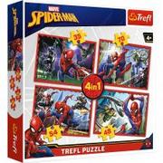 Puzzle - Trefl Puzzle 4w1 W sieci Spider-mana - miniaturka - grafika 1