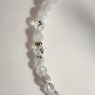 Naszyjnik KAMIEŃ KSIĘŻYCOWY WANILIOWY wykonane z kamienie naturalne - Naszyjniki - miniaturka - grafika 1