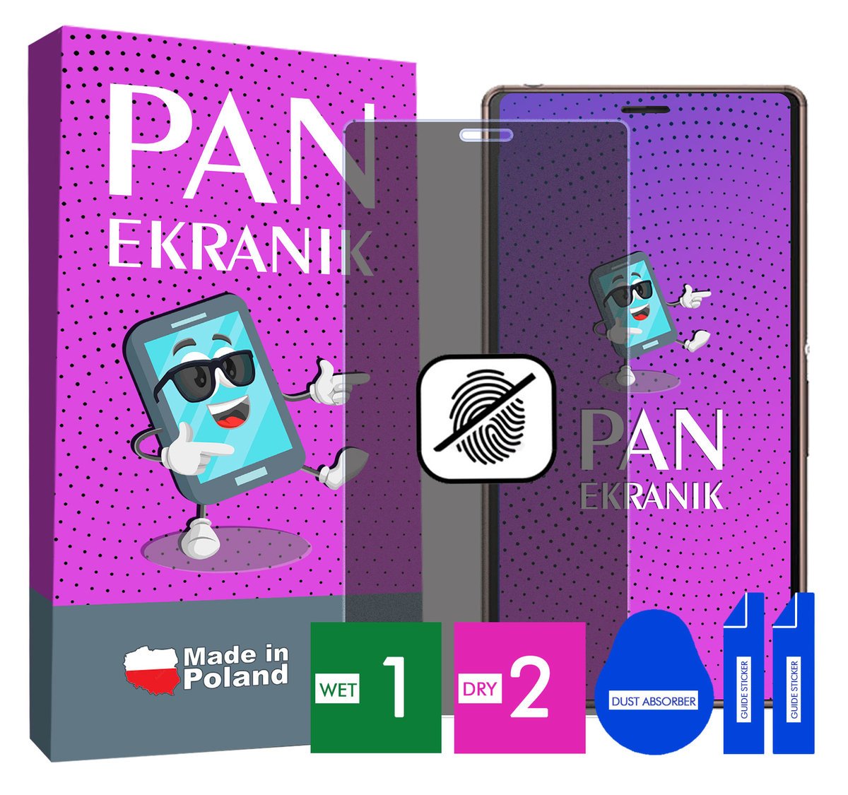 FOLIA 5D PRYWATYZUJĄCA MATOWA DO SONY XPERIA Z3 CAŁY EKRAN ORYGINALNA