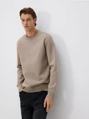 Bluzy męskie - Reserved - Gładka bluza z bawełną - beżowy - miniaturka - grafika 1