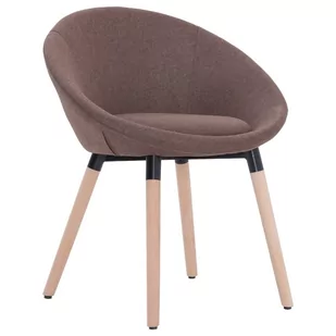 vidaXL Krzesło do jadalni, brązowe, tapicerowane tkaniną - Krzesła - miniaturka - grafika 1