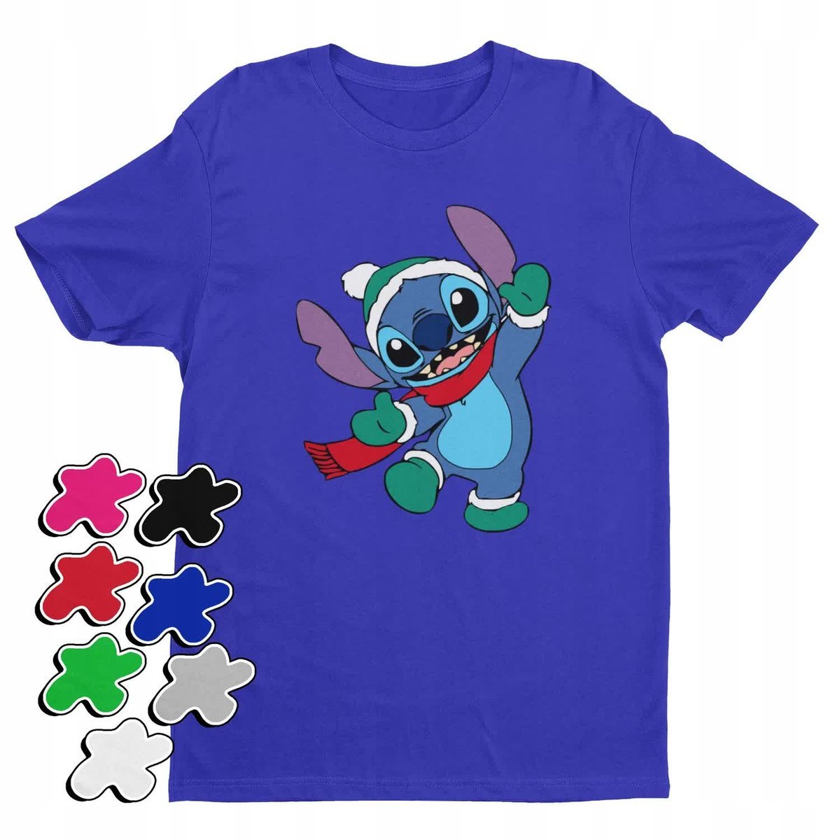 Koszulka T-Shirt Dziecięca Z Nadrukiem Stitch Święta Prezent -L 146-152