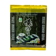 Szybkie dania obiadowe - Algi Nori do Sushi 10 Arkuszy Klasy Gold "Yaki Sushi Nori Gold | Dried Roasted Seaweed - Gold Quality" 25g Jhfoods - miniaturka - grafika 1
