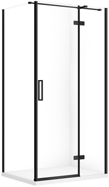 Cersanit SET C570 Kabina CITY PRAWA CZARNA 100X80X195+TAKO SLIM BIAŁY MAT WIR