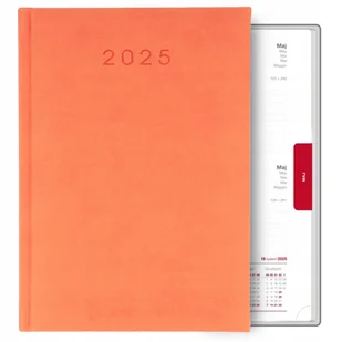 KALENDARZ KSIĄŻKOWY A5 PLANER TERMINARZ Dzienny 2025 POMARAŃCZOWY NOTATNIK - Kalendarze - miniaturka - grafika 1