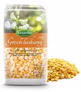Lestello Groch Żółty Łuskany Połówka 500G - Zdrowa żywność - miniaturka - grafika 1