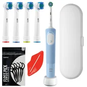 Szczoteczki do zębów - Szczoteczka Oral-B Vitality Pro D103 Blue + Końcówka zamienna Precision Clean SB-17A x4 + etui białe - miniaturka - grafika 1