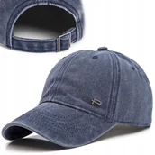 Czapki i chusty sportowe męskie - CZAPKA z Daszkiem Vintage Bejsbolówka Bawełniana GRANATOWA Pako Jeans - miniaturka - grafika 1