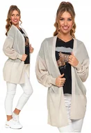 Swetry damskie - Kardigan Damski Cienki Lekki Sweter Delikatna Narzutka Beżowa MORAJ L/XL - miniaturka - grafika 1