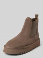 Botki damskie - Mokasyny w stylu chelsea z mieszanki skóry - miniaturka - grafika 1