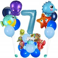Balony i akcesoria - Balony Zwierzęta Morskie Dekoracja Urodziny Cyfra 7 - miniaturka - grafika 1