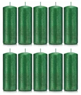 Świece - Świece ozdobne zielone walec kokon 10/4 zestaw 10 - miniaturka - grafika 1