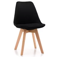 Krzesła - krzesło DUBLIN skandynawskie z poduszką welurowe czarne - miniaturka - grafika 1