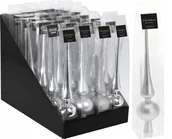 Bombki - Czubek na choinkę srebrny szpic nietłukący 29 cm 1szt - miniaturka - grafika 1