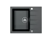 Zlewozmywaki - Alveus Cadit 10 Zlewozmywak granitowy jednokomorowy 59x50 cm czarny 1132021 - miniaturka - grafika 1