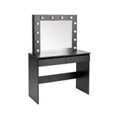 Toaletki - Hollywood Czarny Halmar Toaletka z Lustrem i Oświetleniem Halmar Czarny - miniaturka - grafika 1