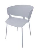 Krzesła - King Home Krzesło z tworzywa jasno-szare GARRET na metalowych nogach ARM-001.GREY - miniaturka - grafika 1
