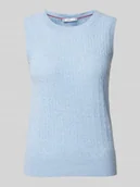 Kamizelki damskie - Bezrękawnik z mieszanki wełny ze ściegiem warkoczowym - miniaturka - grafika 1