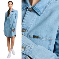 Sukienki - Lee UNIONALL SHIRT DRESS Light Vibes PROSTA JEANSOWA SUKIENKA OVERSIZE XS - miniaturka - grafika 1