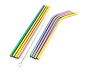 Słomki do napojów - ATL AG371B Metalowe słomki 10 el rainbow AG371B - miniaturka - grafika 1