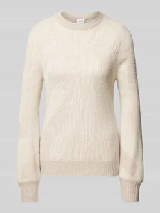 Sweter z dzianiny z prążkowanymi wykończeniami model ‘PINNA’ - Swetry damskie - miniaturka - grafika 1