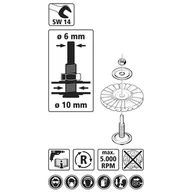 Akcesoria do elektronarzędzi - Trzpień do mocowania tarczy 10 mm 2116000 WOLFCRAFT - miniaturka - grafika 1