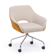 Fotele i krzesła biurowe - Krzesła konferencyjne VISTA, beżowy/brązowy - miniaturka - grafika 1