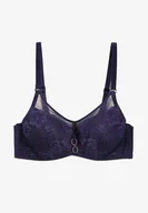 Biustonosze - Niebieski Koronkowy Biustonosz z Usztywnianymi Miseczkami i Odpinanymi Ramiączkami Christial - miniaturka - grafika 1