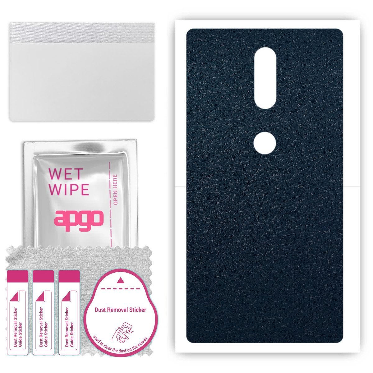 Folia naklejka skórka strukturalna na TYŁ do Lenovo Phab2 Plus - Skóra Granatowa - apgo SKINS