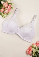 Biustonosze - Biały Klasyczny Biustonosz z Koronkowymi Wstawkami Alinva - miniaturka - grafika 1