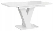 Stoły - Nowoczesny Stół Rozkładany Biały Połysk 120-160/80 - miniaturka - grafika 1
