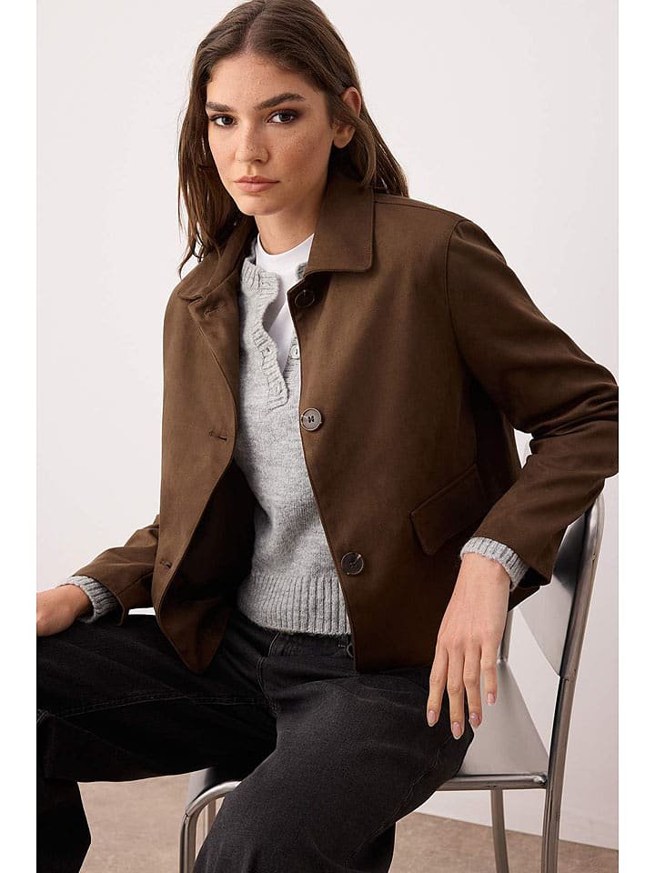 trendyol Kurtka koszulowa w kolorze ciemnobrązowym