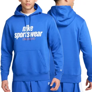 Nike bluza męska kangurka z kapturem niebieska ocieplana HJ2159-480 S - Bluzy męskie - miniaturka - grafika 1