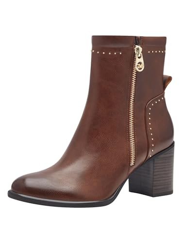 Marco Tozzi by Guido Maria Kretschmer Damskie botki Zip+Slip 2-85308-43 Modne kozaki, kasztan, 39 EU, chestnut, 39 EU