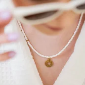 Naszyjniki - Choker z muszli naturalnej - miniaturka - grafika 1