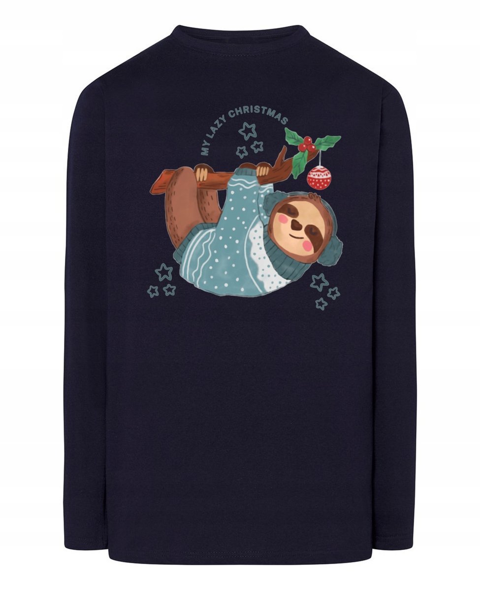 Longsleeve męski Święta Świąteczny Leniwiec r.M