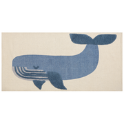 Dywany dla dzieci - Dywan dziecięcy bawełniany motyw wieloryba 80 x 150 cm beżowo-niebieski SELAI - miniaturka - grafika 1