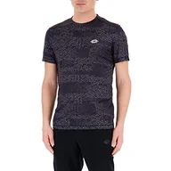 Koszulki męskie - Lotto męska koszulka Xride Iii Prt Pl T-shirt z krótkim rękawem Czarny XL - miniaturka - grafika 1