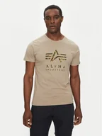 Koszulki męskie - Alpha Industries T-Shirt Camo Puff 146506 Beżowy Regular Fit - miniaturka - grafika 1