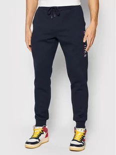 Tommy Hilfiger Spodnie dresowe Graphic MW0MW22205 Granatowy Regular Fit - Spodnie sportowe męskie - miniaturka - grafika 1
