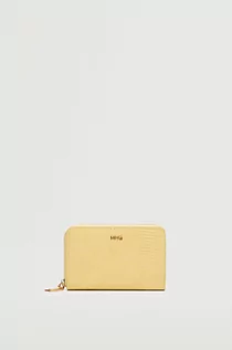Portfele - Mango portfel damski kolor żółty - grafika 1
