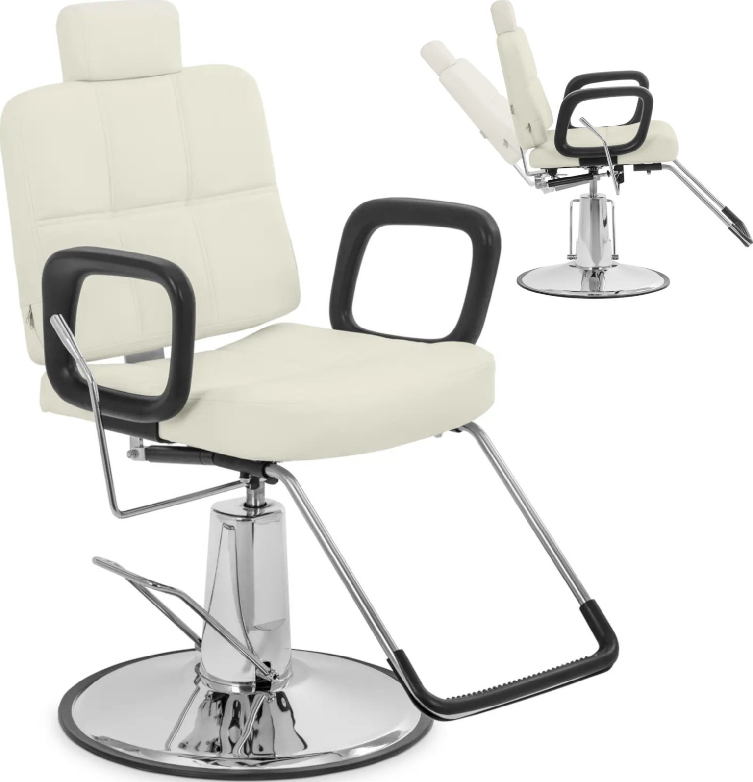 Physa Fotel fryzjerski barberski z zagłówkiem i podnóżkiem Physa KESWICK - beżowy Fotel fryzjerski barberski z zagłówkiem i podnóżkiem Physa KESWICK - beżowy