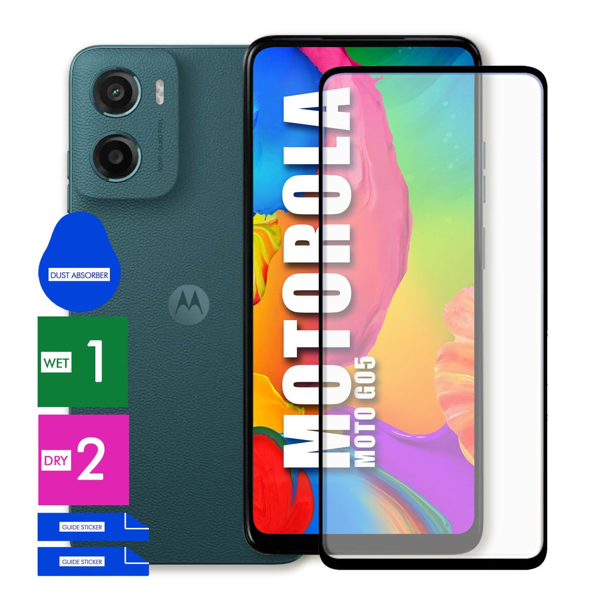 SZKŁO OCHRONNE DO MOTOROLA MOTO G05 HARTOWANE 9H PEŁNE CAŁY EKRAN 5D