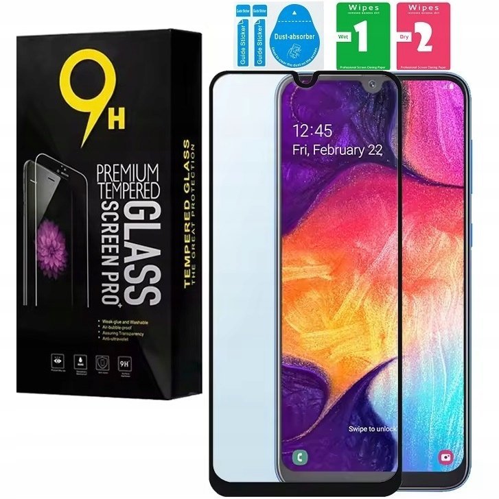SZKŁO HARTOWANE PEŁNE SZYBKA do SAMSUNG GALAXY A41 9H ZESTAW